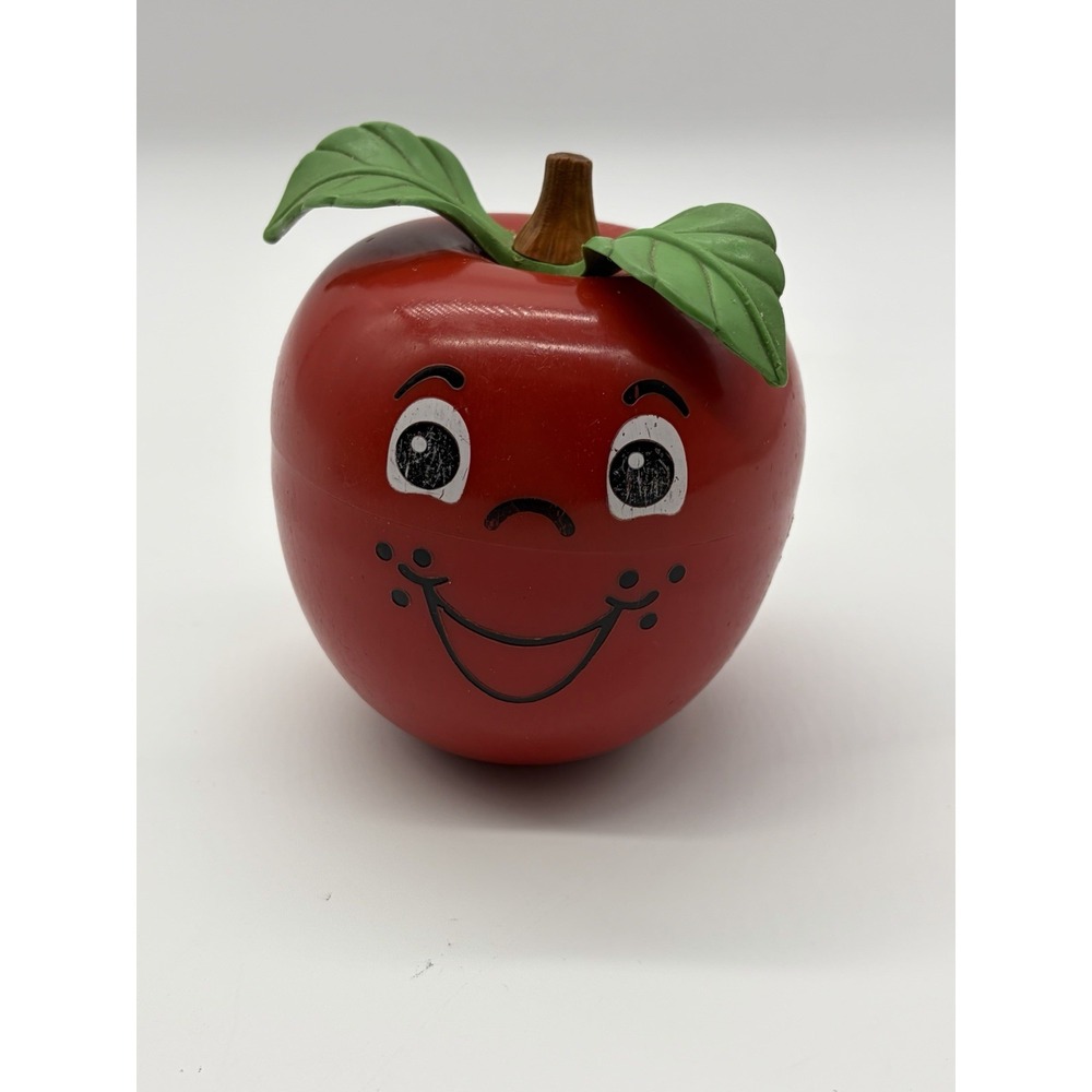 Vintage Fisher Price Happy Apple Red 1972 Short Stem Version